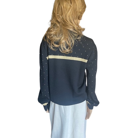 St. John Evening Gold Star
Ribbon Sweater Black/ivory skirt | Size M/4 - Picture 3 of 16